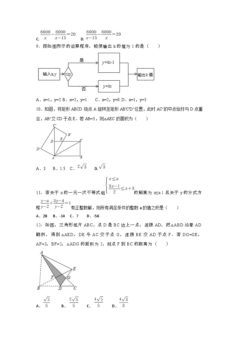 重庆市广益中学校2020-2021学年九年级下学期开学数学试卷第2页