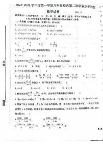 河北省唐山市友谊中学2023—2024学年上学期八年级11月月考数学试题