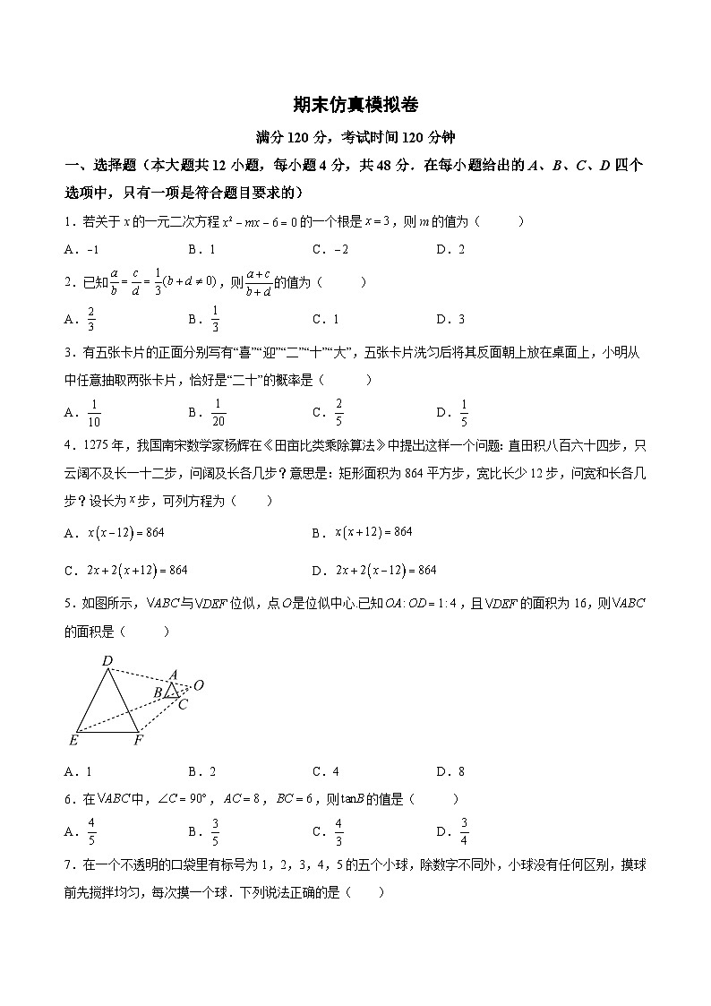 期末仿真模拟卷(原卷版)第1页