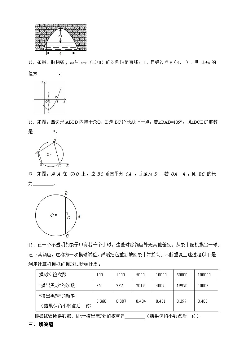 人教版2023-2024学年九年级上册期末模拟数学练习卷(含解析)03