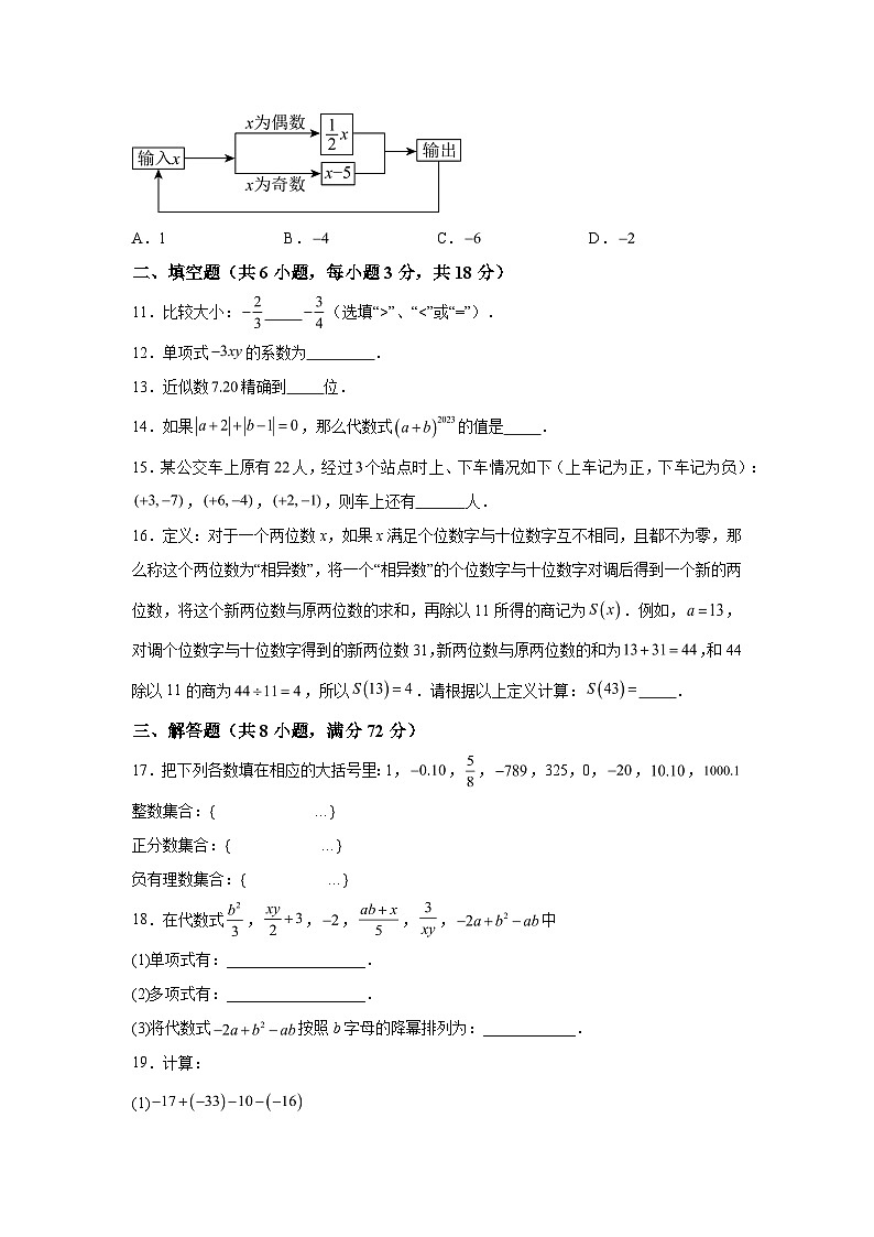 2023-2024学年湖南省衡阳市实验中学七年级上学期期中数学试题(含解析)第2页