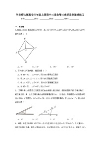 华东师大版数学八年级上册第十三章全等三角形章节基础练习
