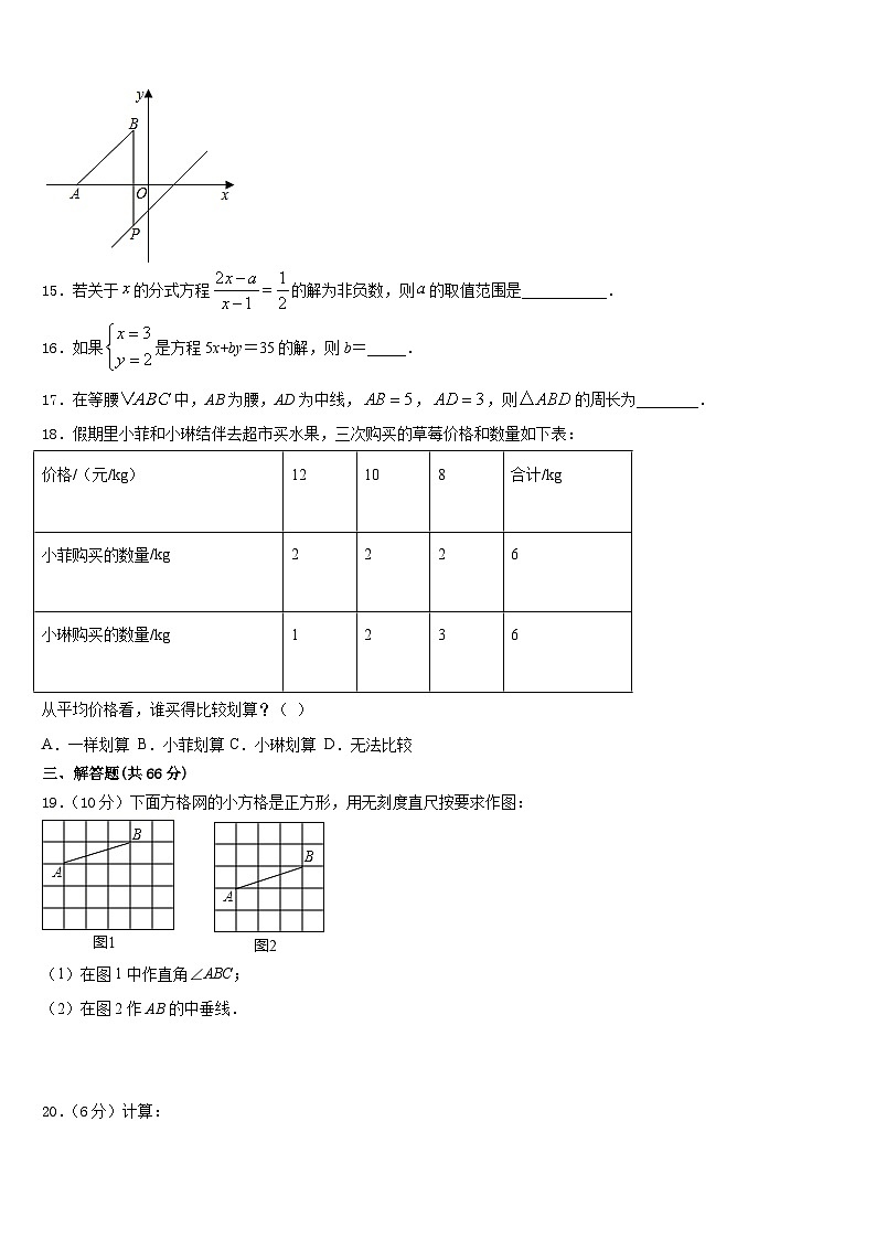 2023-2024学年安徽省合肥市四十五中学芙蓉分校八年级数学第一学期期末教学质量检测模拟试题含答案第3页