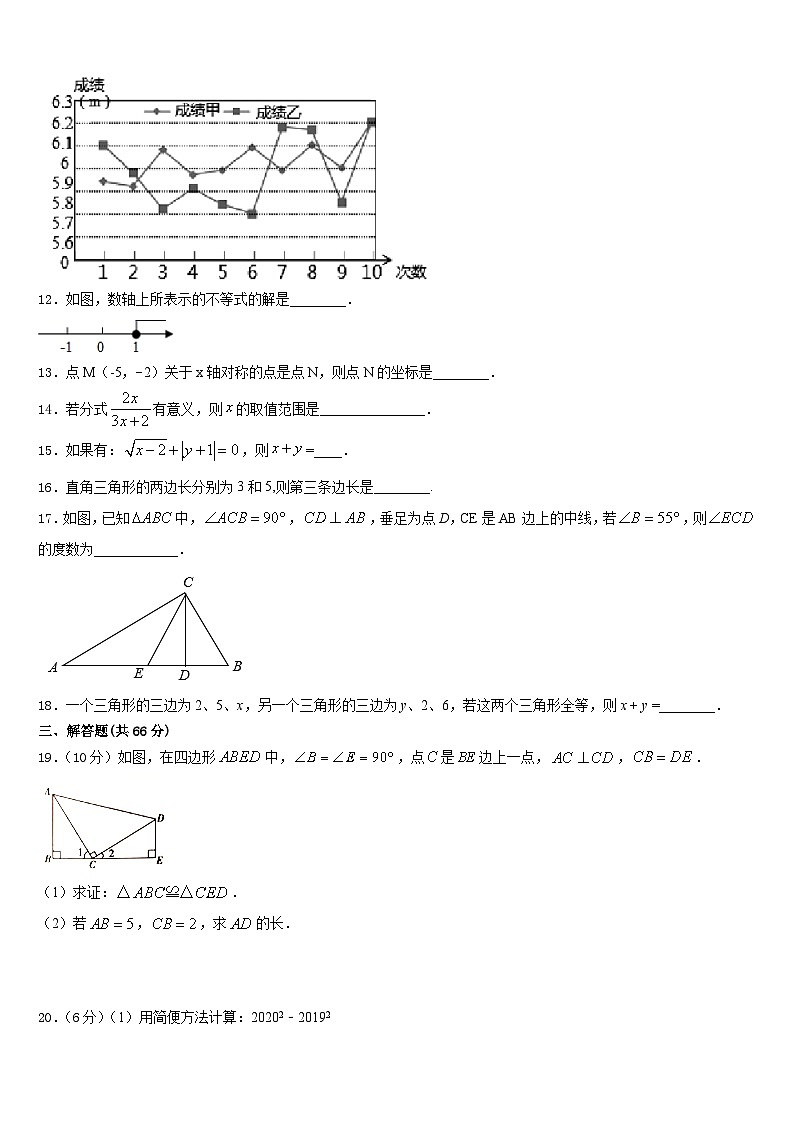 2023-2024学年山东省聊城东昌府区六校联考数学八年级第一学期期末学业质量监测试题含答案第3页