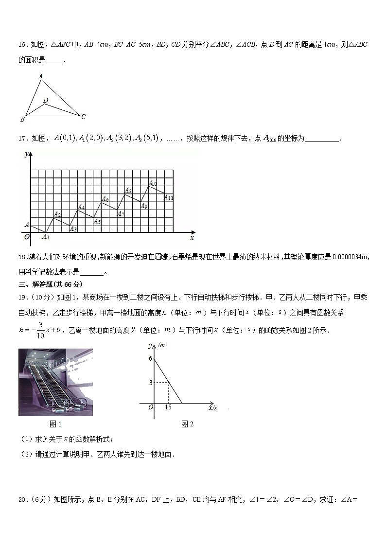 2023-2024学年江苏省镇江市句容市数学八年级第一学期期末调研模拟试题含答案第3页