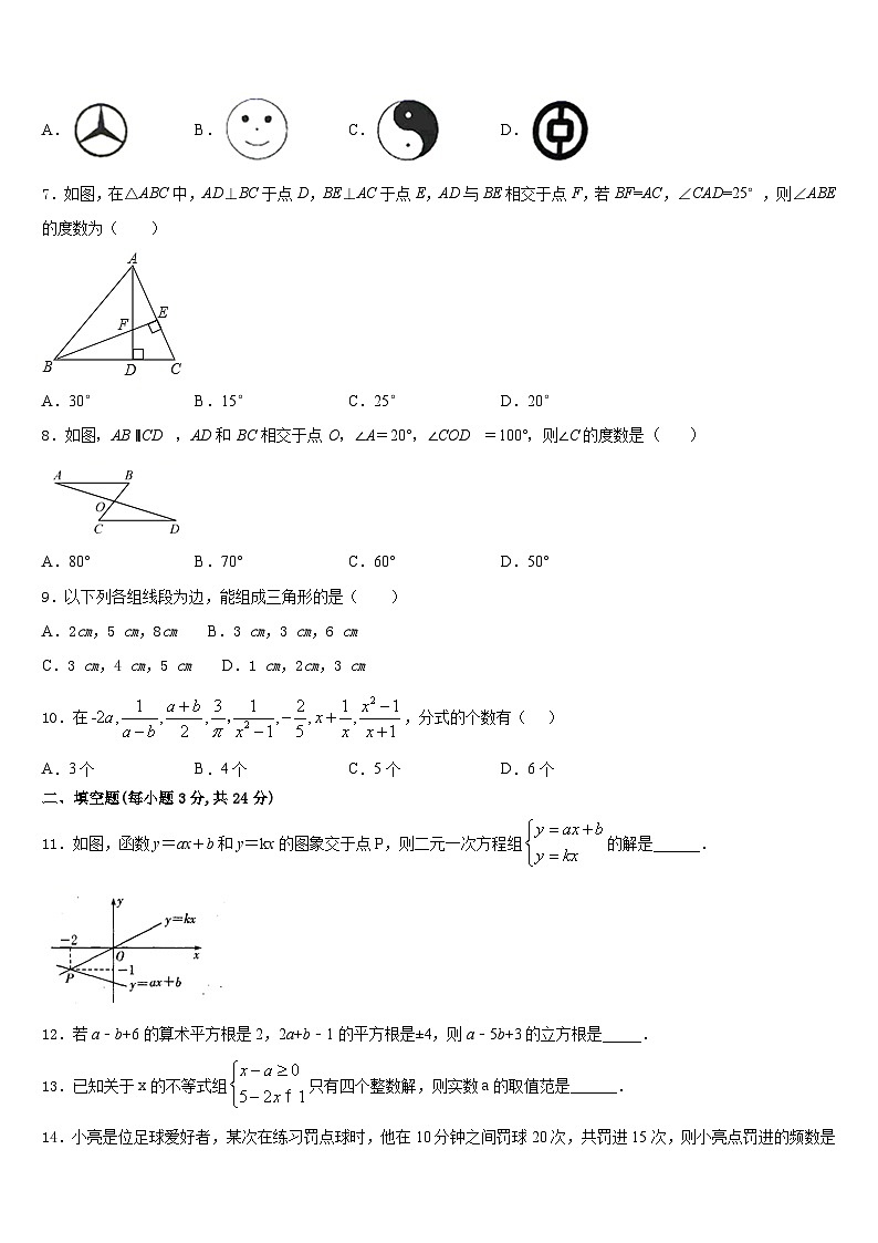 2023-2024学年福建省福州市鼓楼区鼓楼区延安中学数学八年级第一学期期末教学质量检测模拟试题含答案第2页