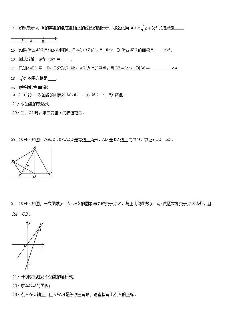 2023-2024学年福建省平和第一中学数学八上期末统考模拟试题含答案第3页