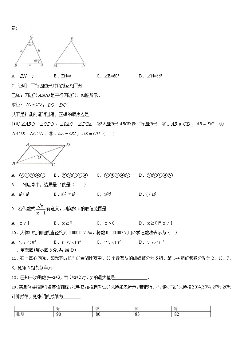 2023-2024学年重庆市渝中学区八上数学期末调研试题含答案第2页