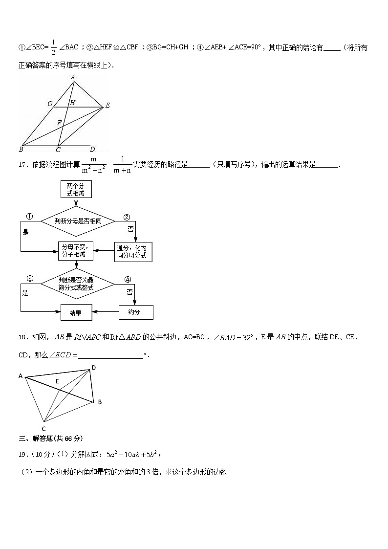 2023-2024学年湖北省武汉市武昌区省水二中学八上数学期末学业水平测试模拟试题含答案第3页