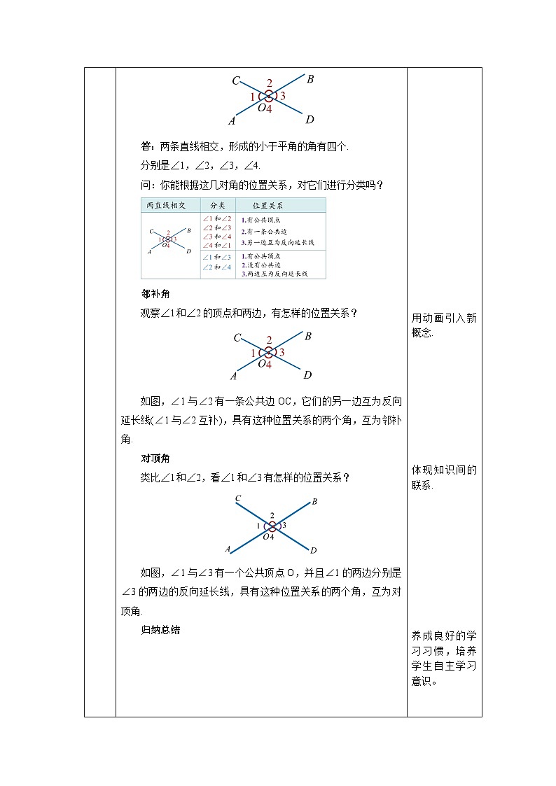 【核心素养】七年级下册5.1.1相交线 课件PPT+教案+随堂检测+课后练习02