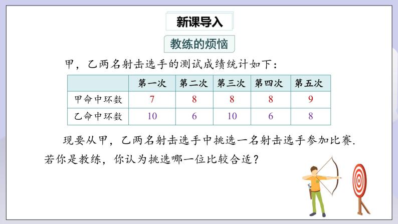 【核心素养】人教版数学八年级下册20.2数据的波动程度(第1课时) 课件PPT+教案+随堂检测+课后练习02