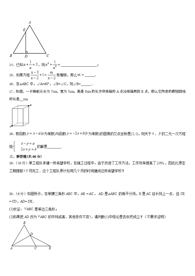 广东省肇庆市端州区地质中学2023-2024学年数学八年级第一学期期末学业质量监测模拟试题含答案第3页