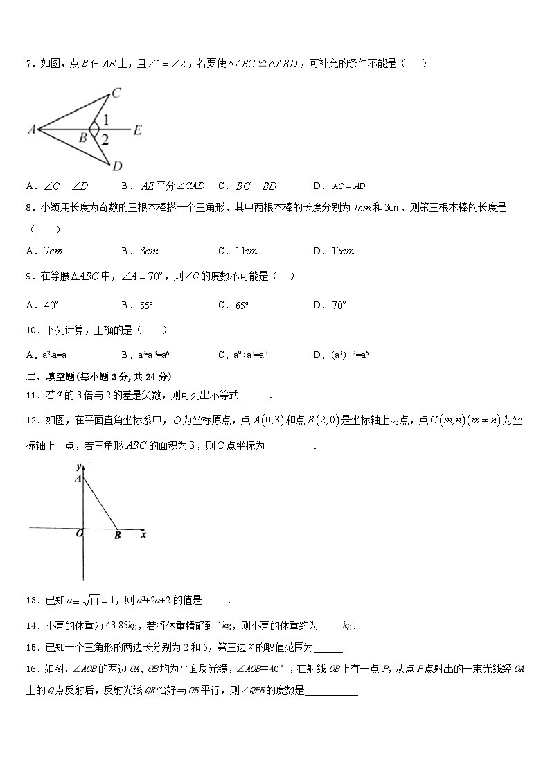 福建省厦门市湖里实验中学2023-2024学年八年级数学第一学期期末达标检测模拟试题含答案02