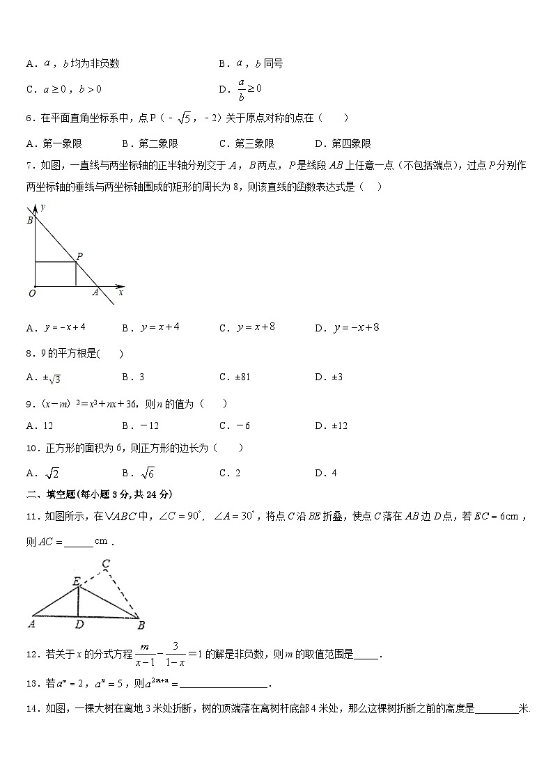 福建省龙岩市新罗区龙岩市第二中学2023-2024学年八年级数学第一学期期末考试试题含答案第2页