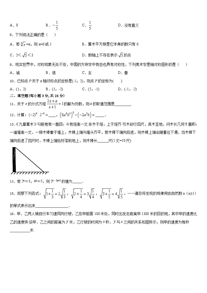 天津市北仓第二中学2023-2024学年数学八年级第一学期期末学业水平测试模拟试题含答案第2页