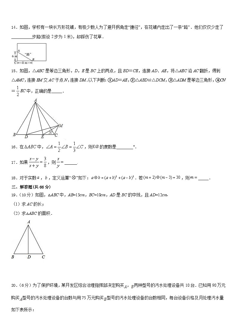 青海省重点中学2023-2024学年数学八年级第一学期期末联考模拟试题含答案第3页