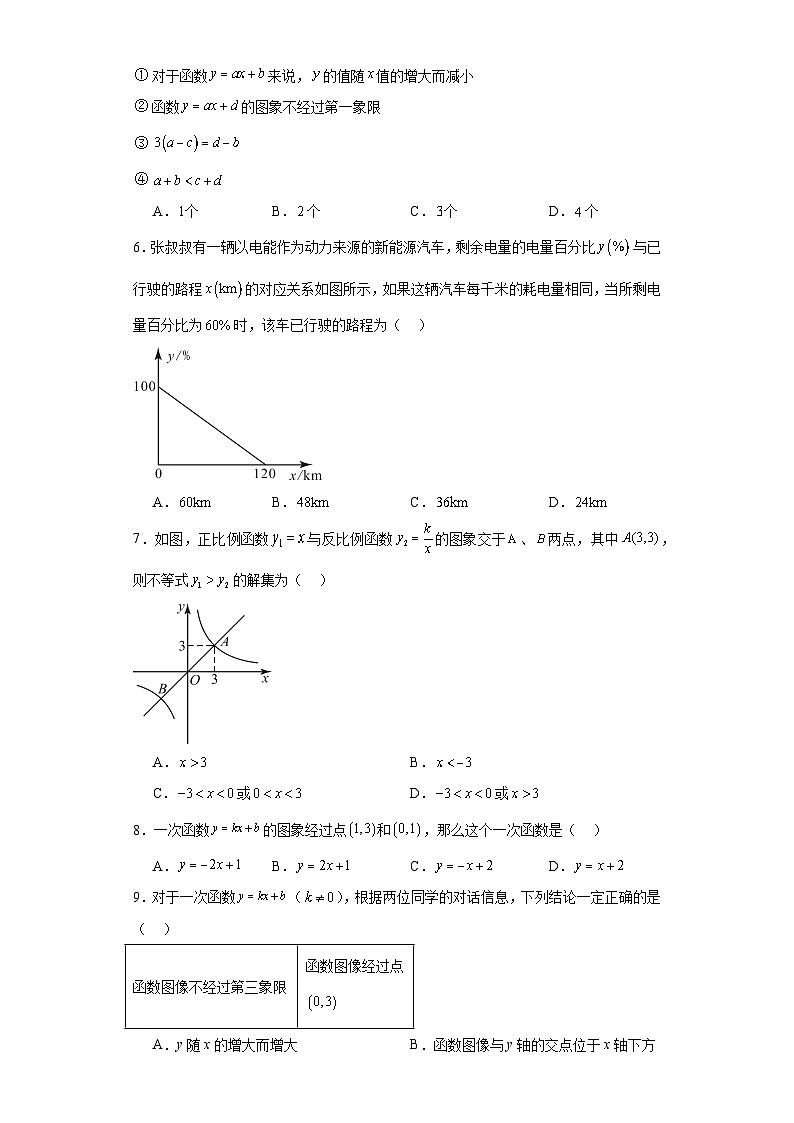 2023-2024學(xué)年滬教版（2012）八年級(jí)下冊(cè)第二十章二次函數(shù)單元測(cè)試卷(含答案)第2頁(yè)