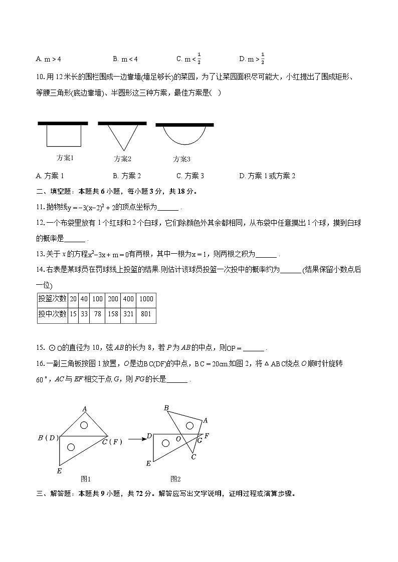 2022-2023學(xué)年廣東省廣州市天河區(qū)九年級（上）期末數(shù)學(xué)試卷（含詳細答案解析）第2頁