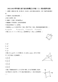 2022-2023学年浙江省宁波市海曙区九年级（上）期末数学试卷（含详细答案解析）