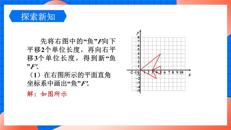 北师大版八年级数学下册课件 3.1.3 坐标系中的点沿x轴y轴的两次平移07