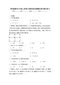 青岛版数学七年级上册第六章整式的加减期末章节提升练习