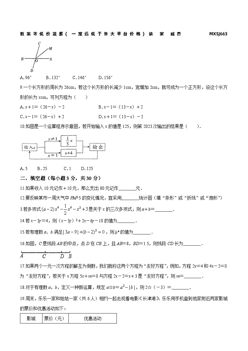 甘肃省白银市白银区2023-2024学年七年级上学期期末数学试题(无答案)第2页