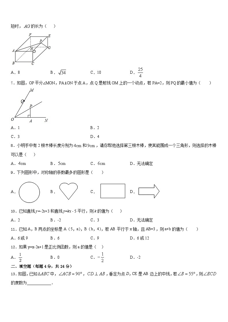 2023-2024学年天津市宁河县名校八上数学期末复习检测模拟试题含答案02