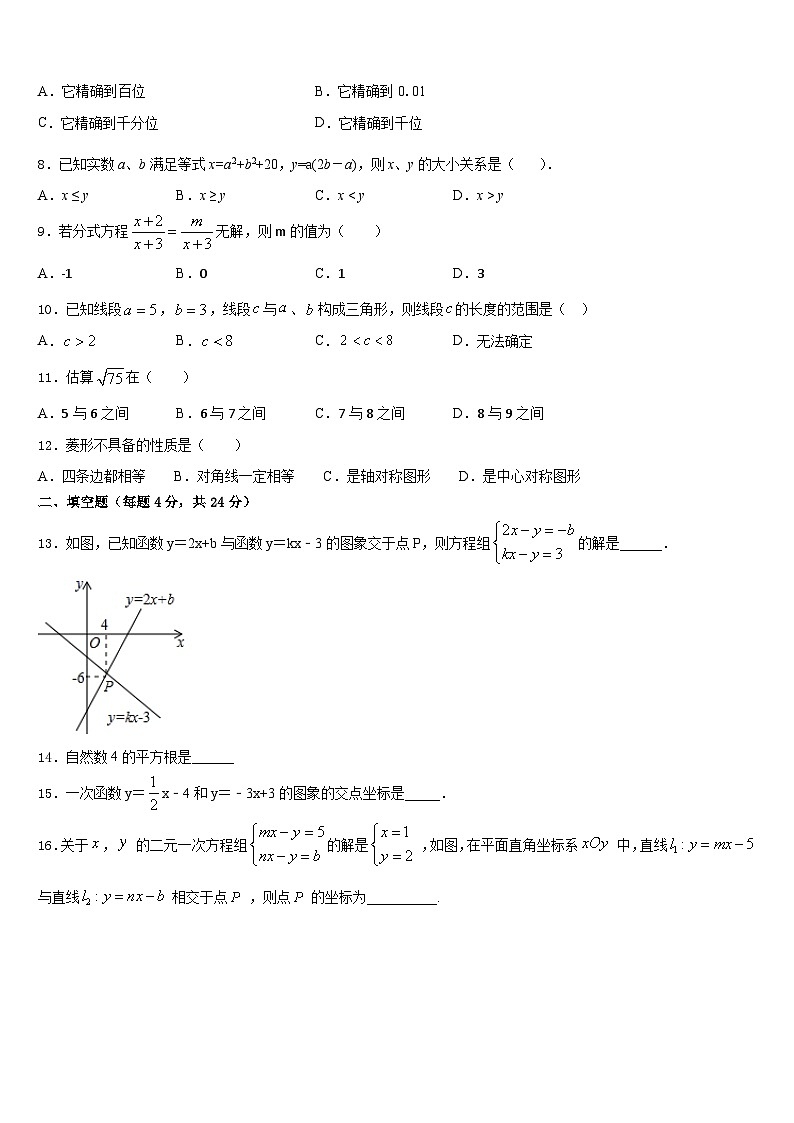 2023-2024學(xué)年江蘇省興化市顧莊區(qū)八上數(shù)學(xué)期末考試模擬試題含答案第2頁