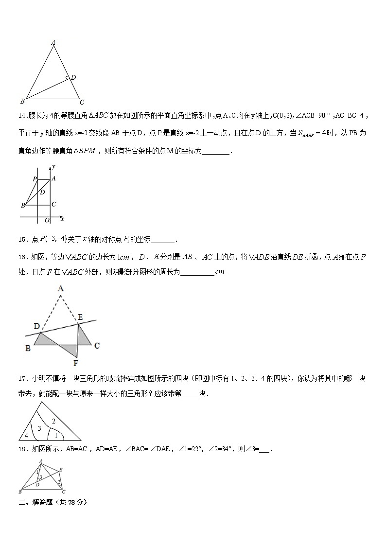 四川省眉山市百坡初级中学2023-2024学年八年级数学第一学期期末监测试题含答案第3页