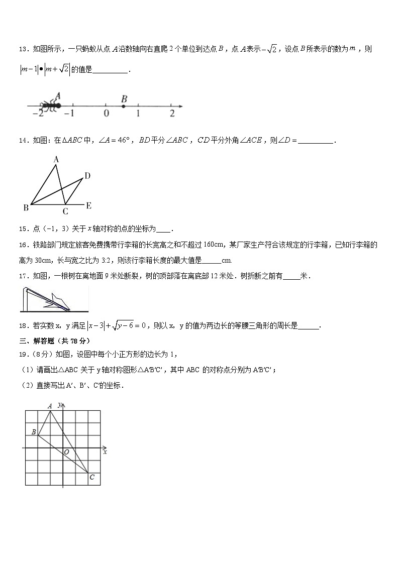 2023-2024学年重庆北碚区数学八年级第一学期期末学业水平测试模拟试题含答案第3页