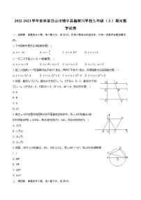 2022-2023学年吉林省白山市靖宇县榆树川学校九年级（上）期末数学试卷（含解析）