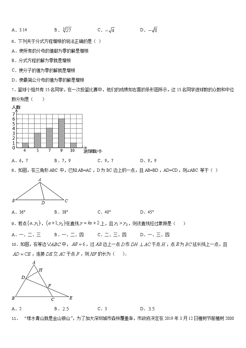 山东省郯城县2023-2024学年数学八上期末综合测试试题含答案第2页