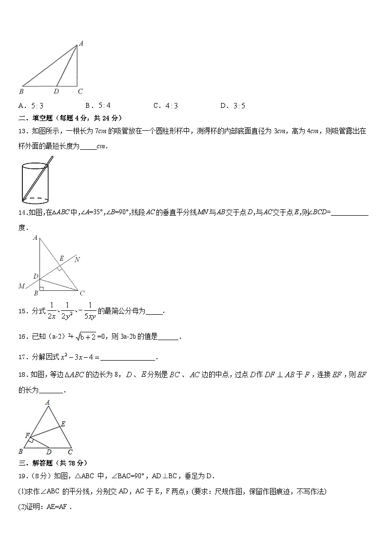 广东省华南师范大附属中学2023-2024学年八上数学期末联考试题含答案03