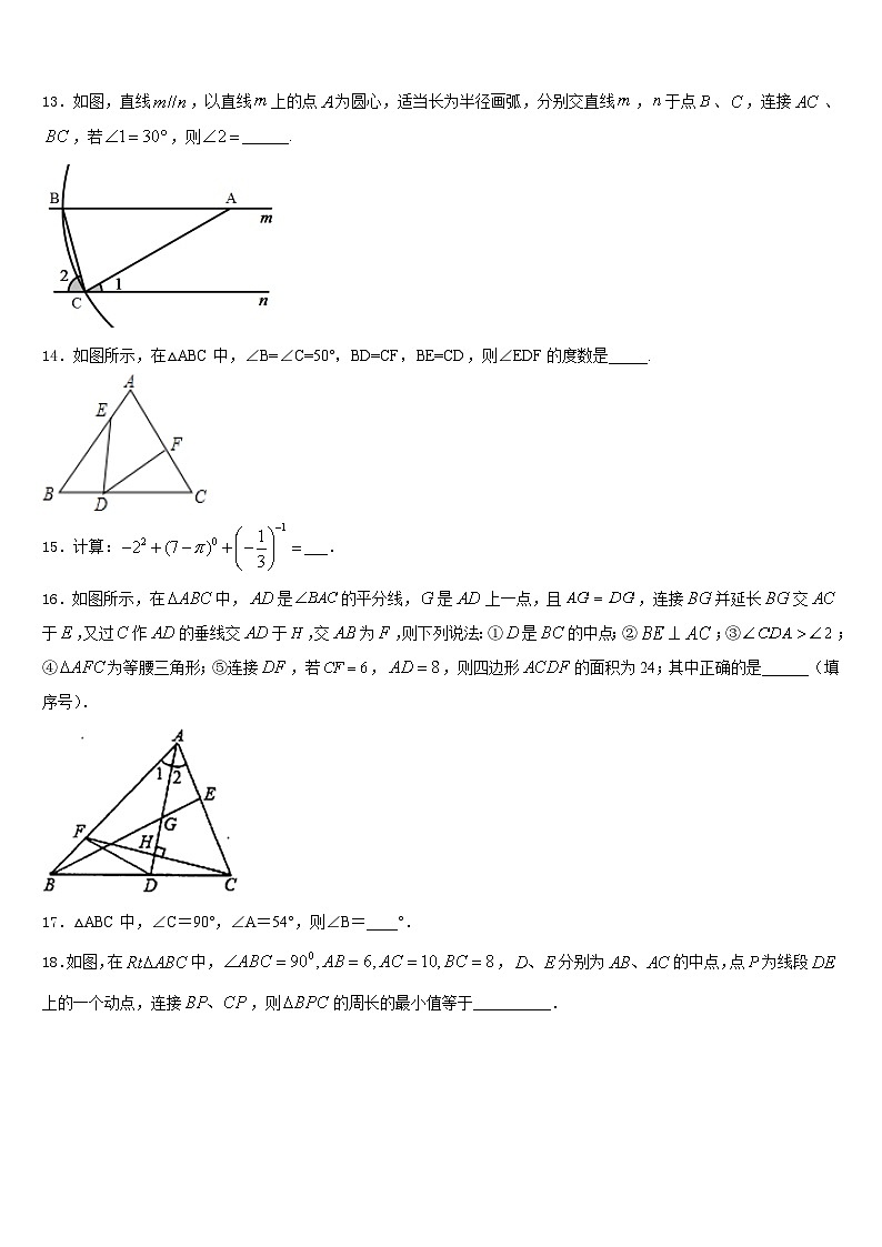 广州市广大附中2023-2024学年八上数学期末达标检测模拟试题含答案03