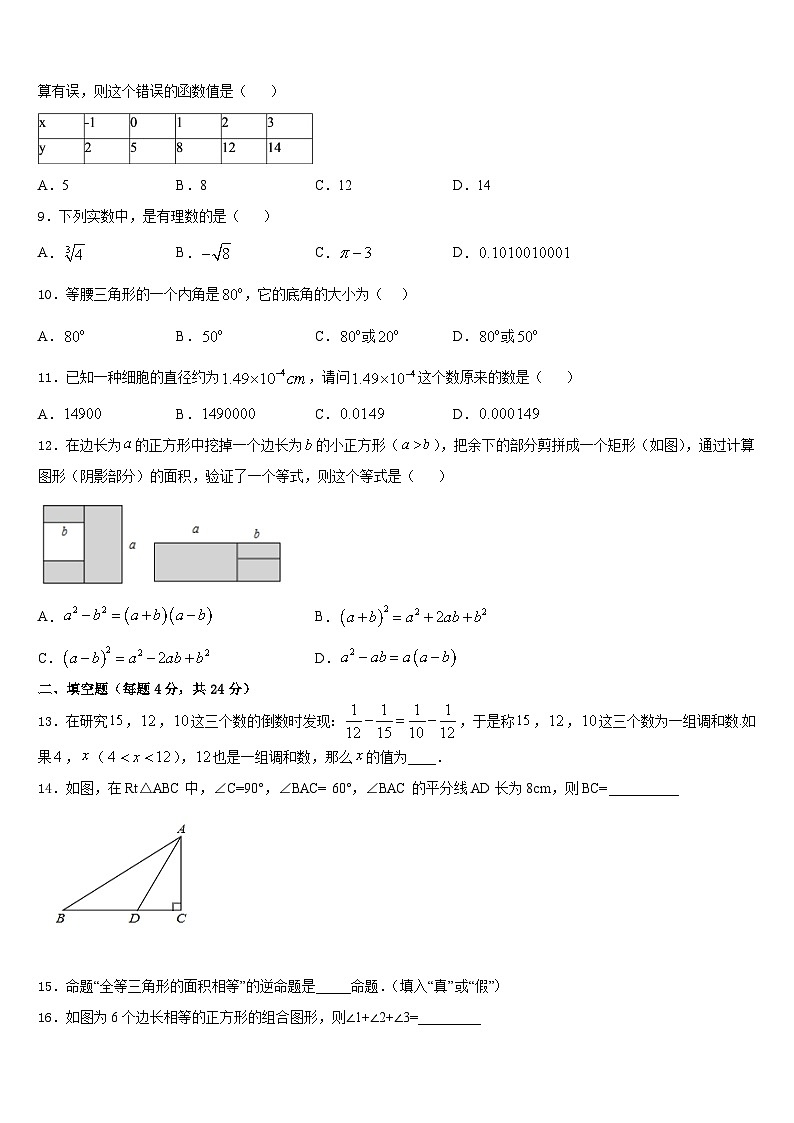 江苏省东台市第七联盟2023-2024学年八年级数学第一学期期末质量跟踪监视模拟试题含答案第2页