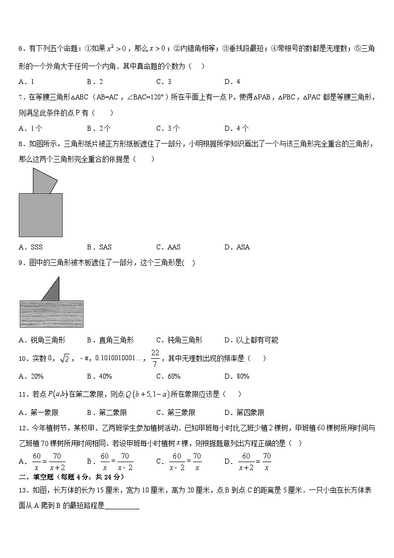 河南省新乡市长垣县2023-2024学年八年级数学第一学期期末监测试题含答案02