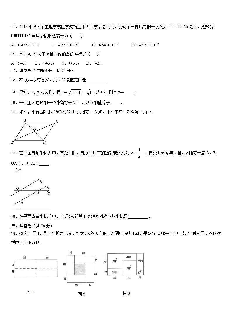 湖南省益阳市桃江县2023-2024学年数学八年级第一学期期末检测模拟试题含答案第3页