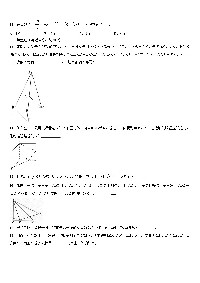 福建省福州市台江区福州华伦中学2023-2024学年数学八上期末调研试题含答案第3页
