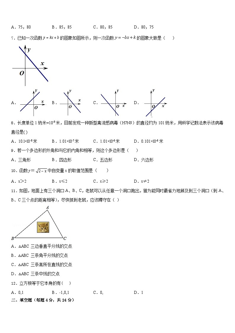 苏州市振华中学2023-2024学年数学八年级第一学期期末联考试题含答案第2页