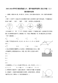 2023-2024學(xué)年甘肅省武威九中、愛華育新學(xué)校等三校九年級（上）期末數(shù)學(xué)試卷(含解析）