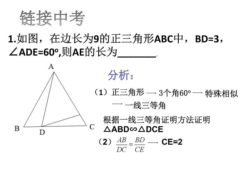 第4章 相似三角形-一線(xiàn)三等角相似專(zhuān)題課 浙教版數(shù)學(xué)九年級(jí)上冊(cè)課件第3頁(yè)