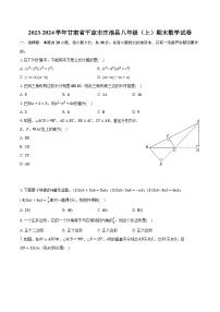 2023-2024学年甘肃省平凉市庄浪县八年级（上）期末数学试卷（含解析）