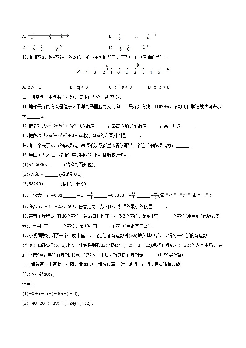 2023-2024学年四川省巴中市南江县沙河中学七年级(上)期中数学试卷(含解析)第2页