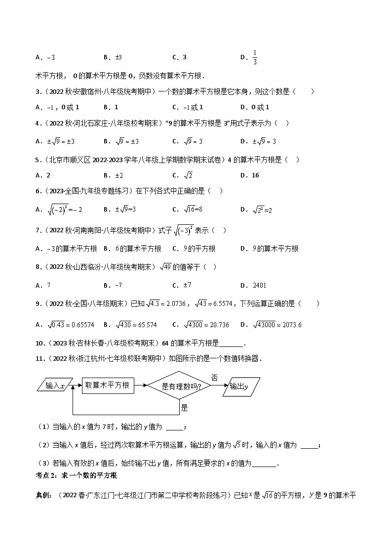 专题6.1 平方根-七年级数学下册同步精品讲义(学生版)(人教版)第2页