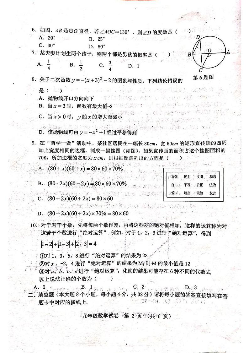 重庆市丰都县2023-2024学年九年级上学期1月期末数学试题02