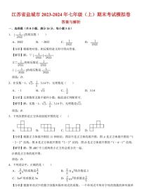 2023-2024江苏盐城七年级上学期期末考试模拟卷数学试题+答案