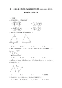 第十二章全等三角形单元训练期末复习试卷-2023—2024学年人教版数学八年级上册