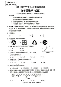 重庆市沙坪坝区2023-2024学年九年级上学期期末数学试卷