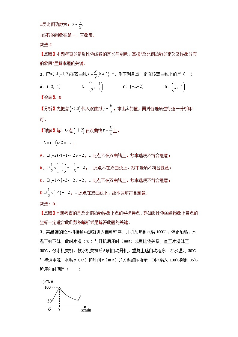【专项练习】全套专题数学八年级上册 专题10 反比例函数(知识精讲+综合训练)(习题及答案)02