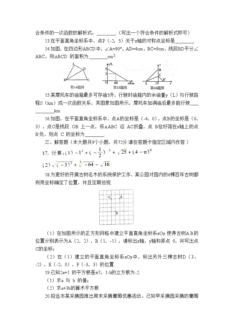 山东省烟台市招远市2023-2024学年上学期期末考试八年级数学试题+第3页